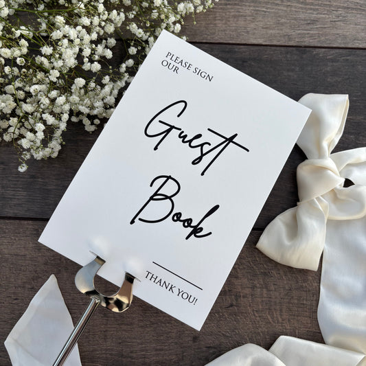 Please Sign Our Guest Book Wedding Printed Sign  / Style Eva