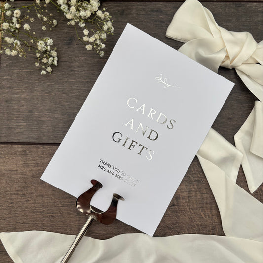 Wedding Cards and Gifts Foiled Sign / Style Grace