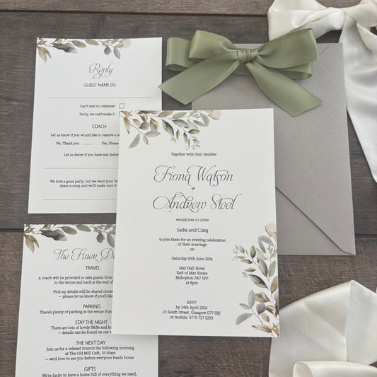 Flat Lay Style Botanical / Option of Back Pocket - Style Fiona