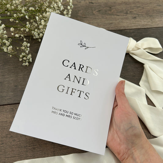 Wedding Cards and Gifts Foiled Sign / Style Grace