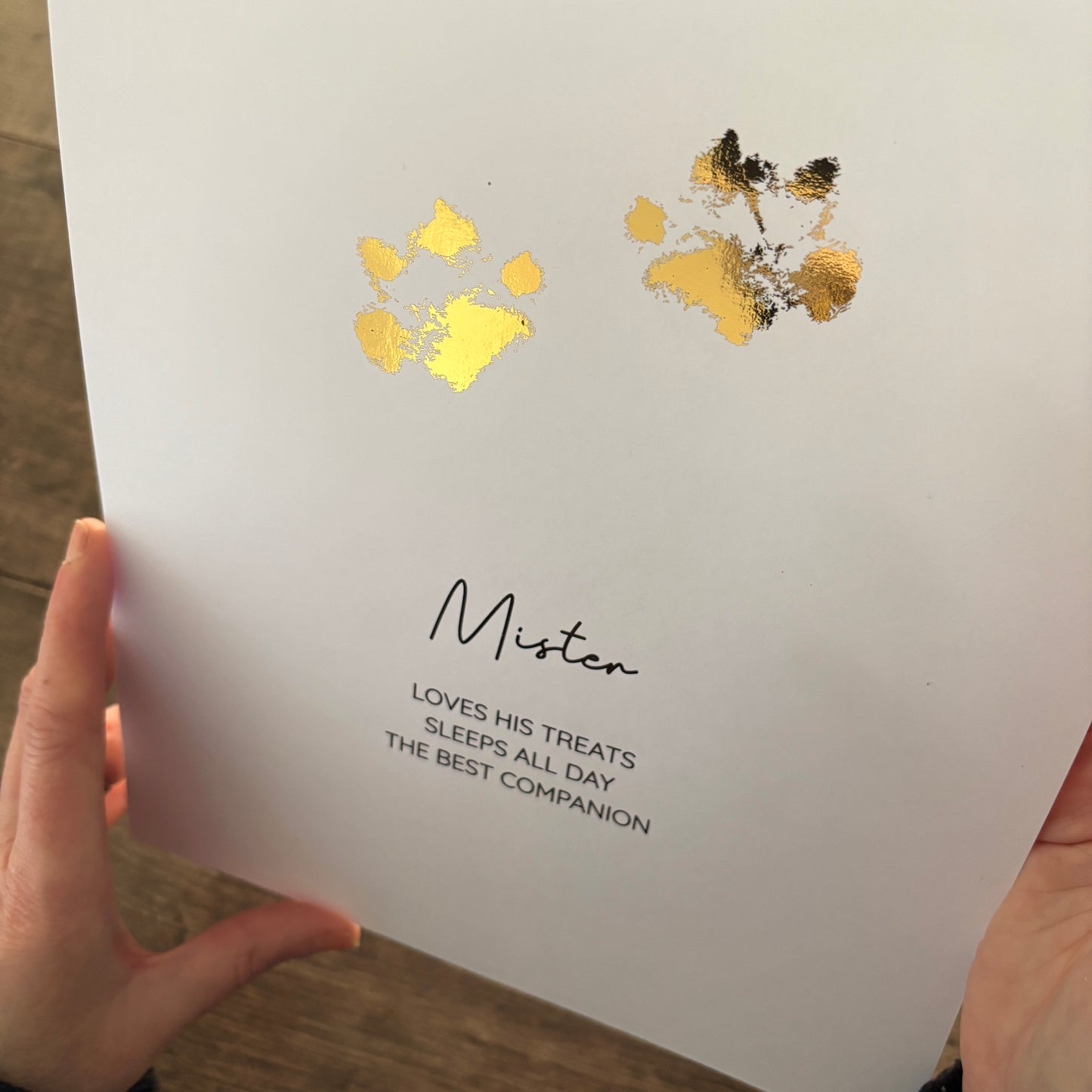 Personalised Pet Dog Paw Foiled Print / Wall Art