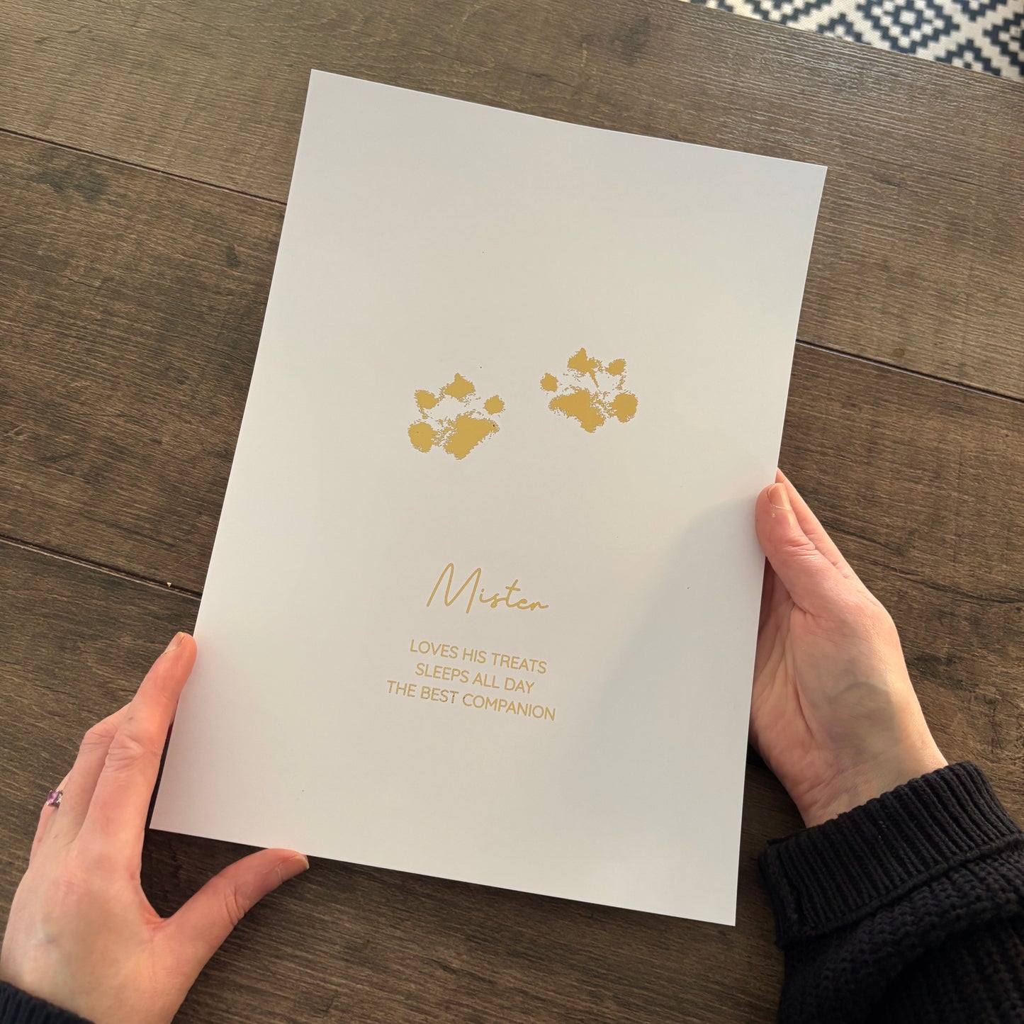 Personalised Pet Dog Paw Foiled Print / Wall Art