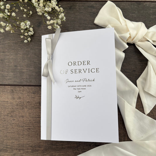 Order of Service Booklet  / Style Grace Foiled