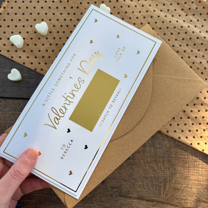 'A little something for Valentine's Day' reveal card