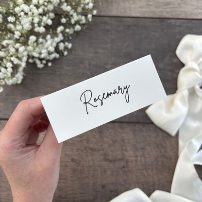 Folded Printed Place Cards – Elegant Wedding Name Cards / Style Eva