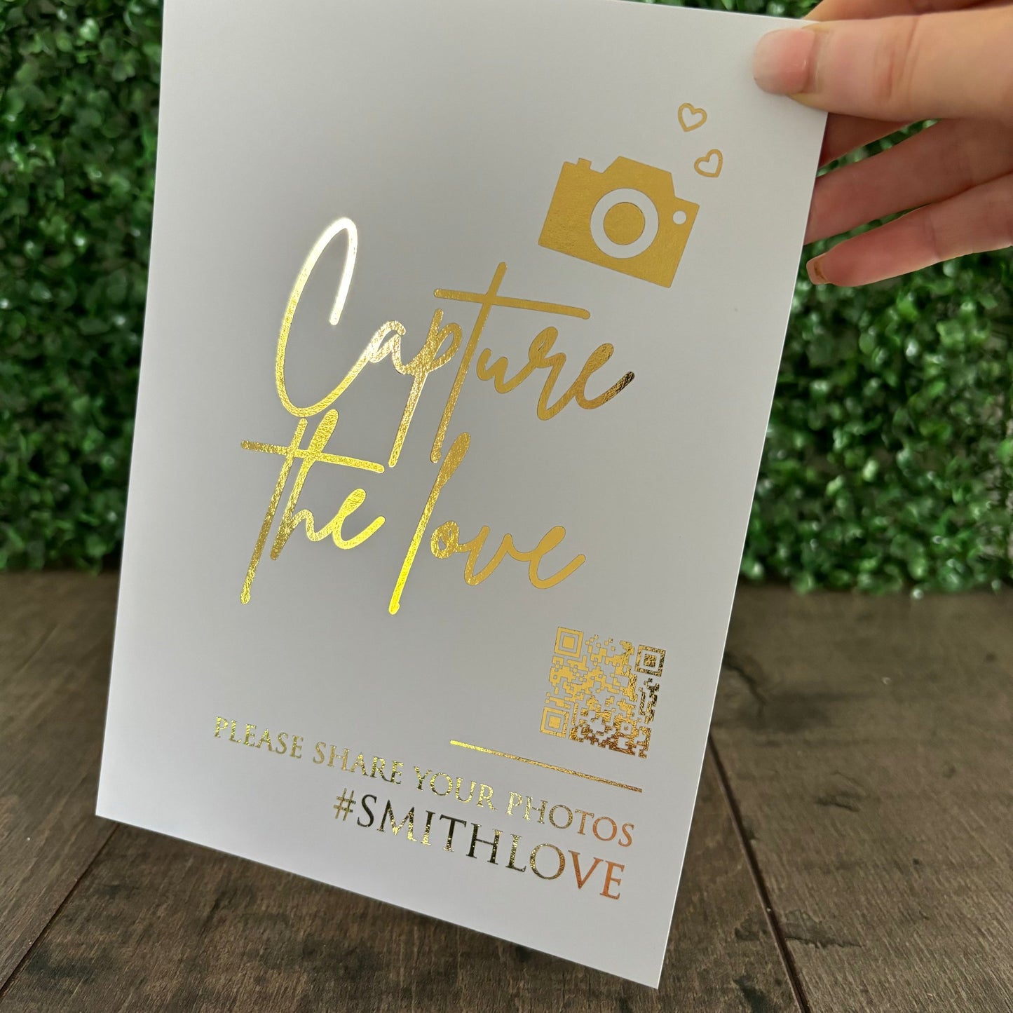 EVA  - Capture the love foiled sign