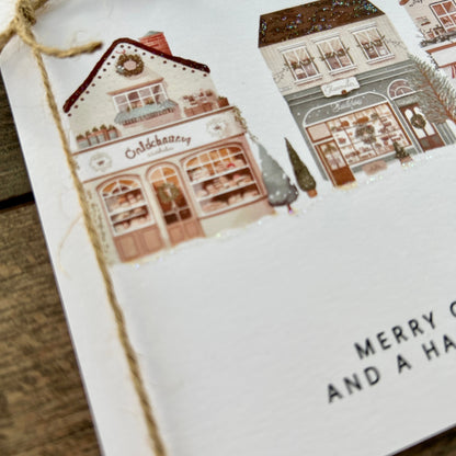 Personalised Names of Friends, Family, or Loved Ones on Christmas Card. Xmas Shops Design