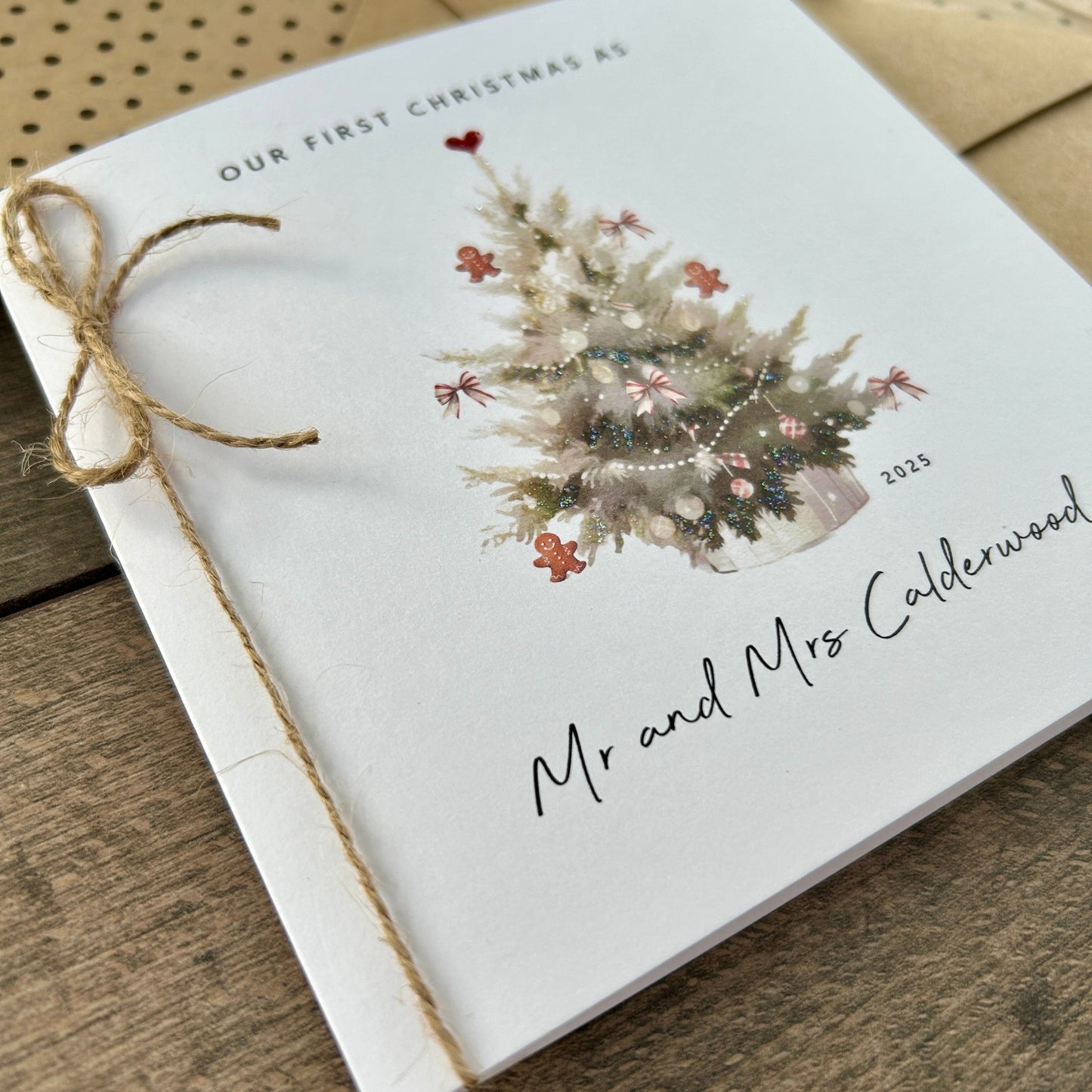 Personalised First Christmas as Mr and Mrs Card