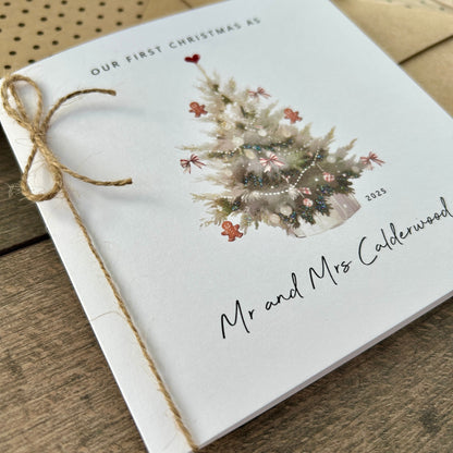 Personalised First Christmas as Mr and Mrs Card