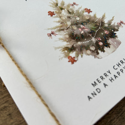 Personalised Names of Friends, Family, or Loved Ones on Christmas Card. Xmas Tree Design