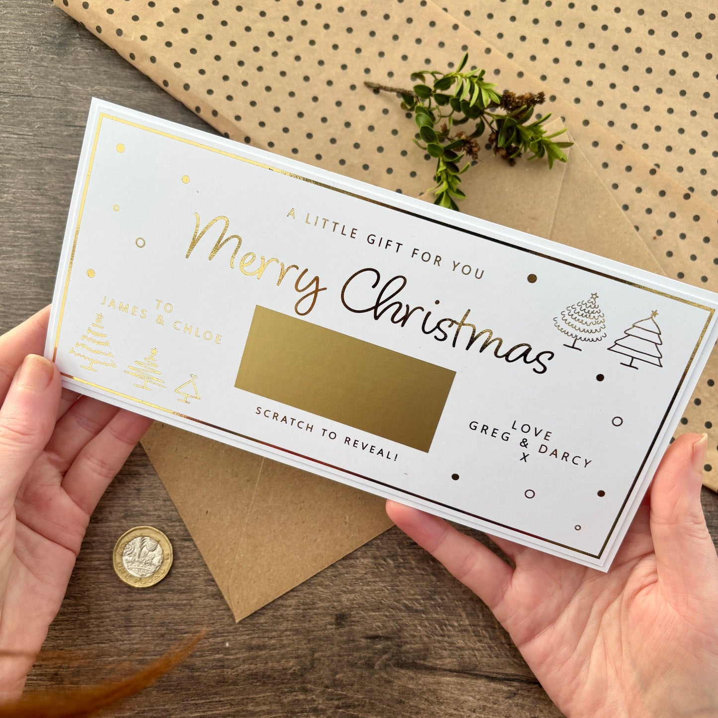 Christmas Scratch & Reveal Gift Card / Personalised Card to Reveal Gift or Voucher