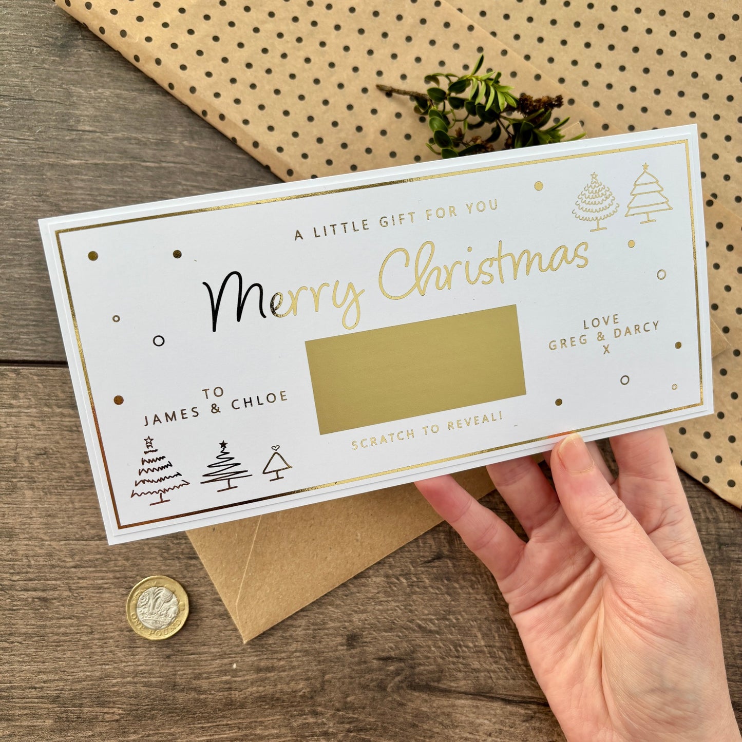 Christmas Scratch & Reveal Gift Card / Personalised Card to Reveal Gift or Voucher