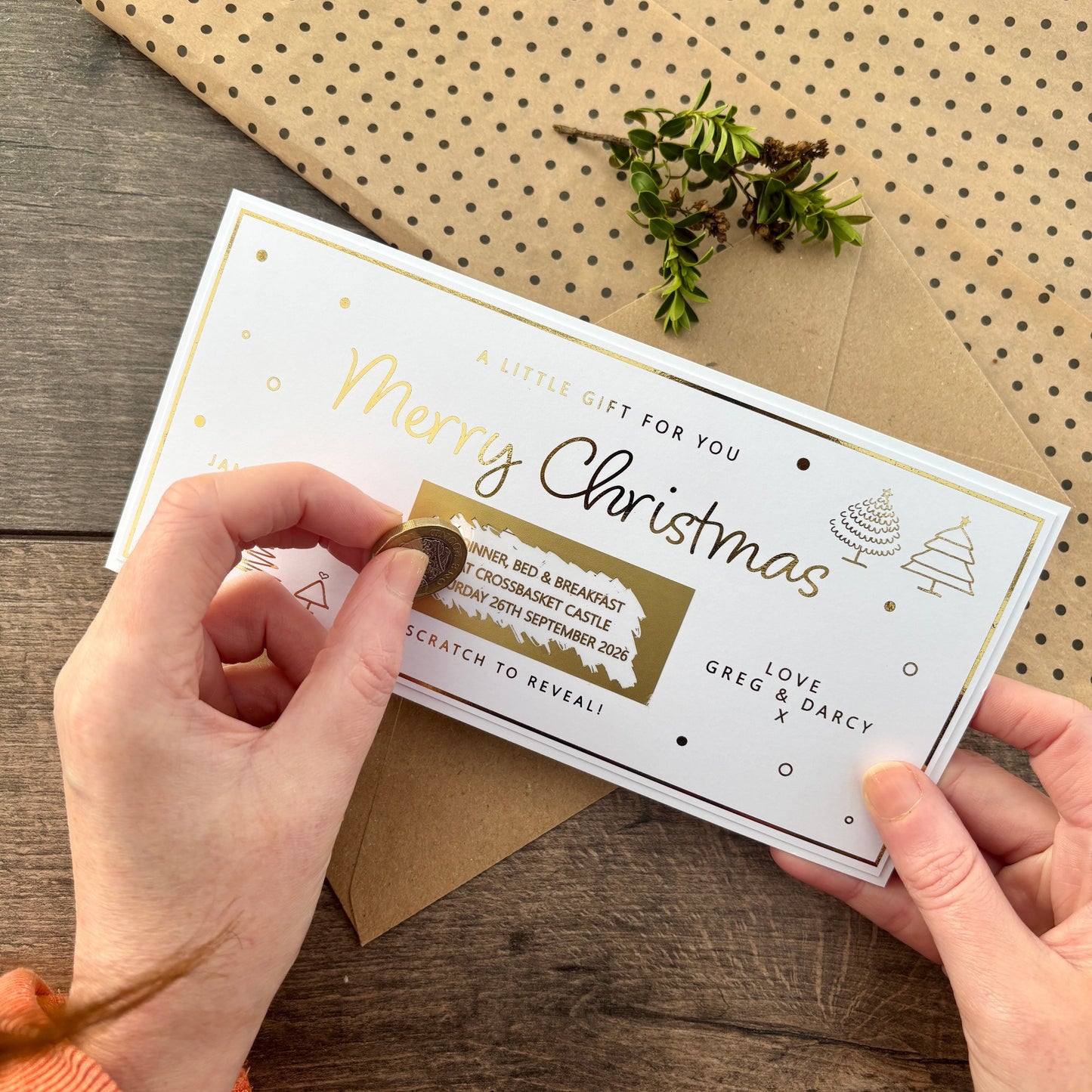 Christmas Scratch & Reveal Gift Card / Personalised Card to Reveal Gift or Voucher