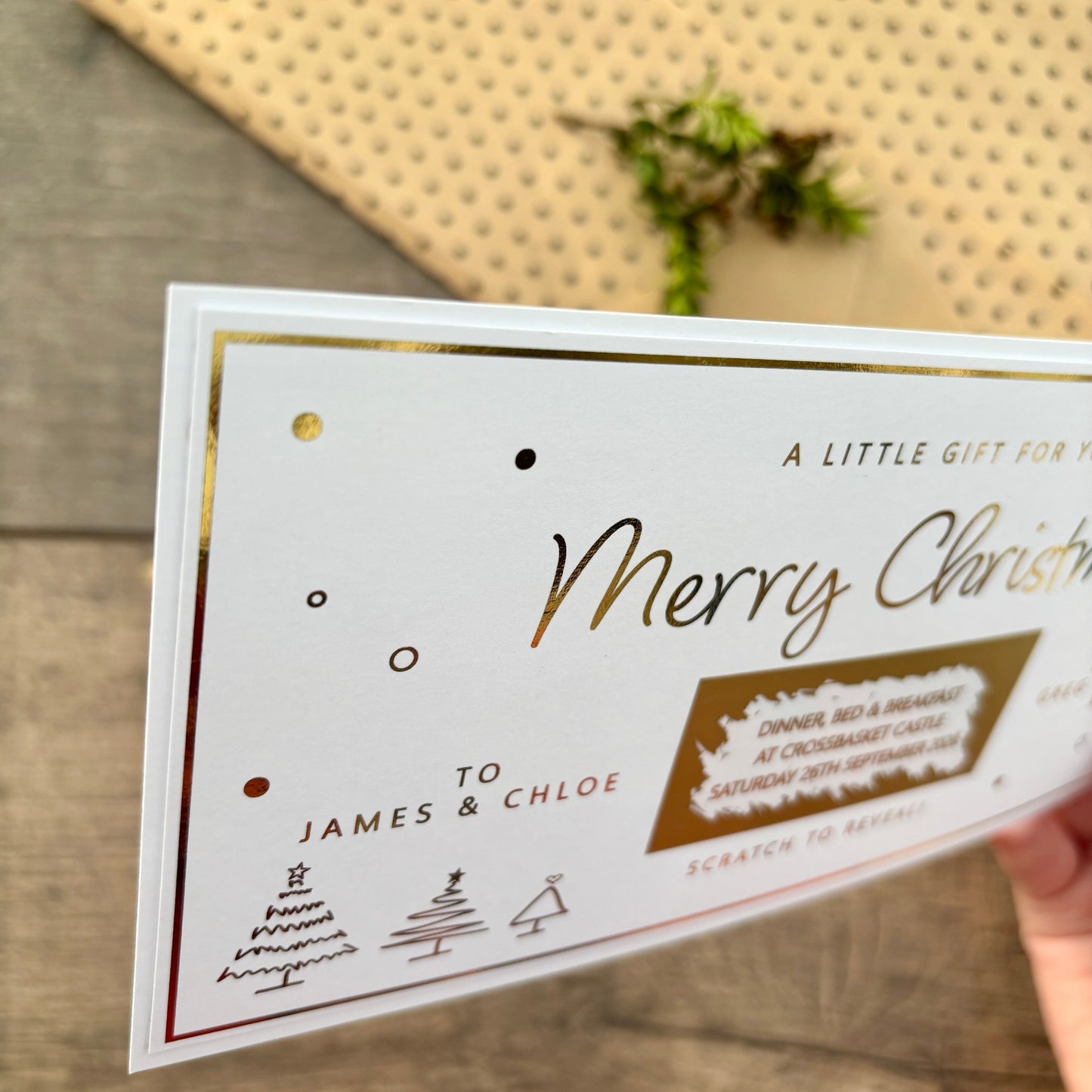 Christmas Scratch & Reveal Gift Card / Personalised Card to Reveal Gift or Voucher