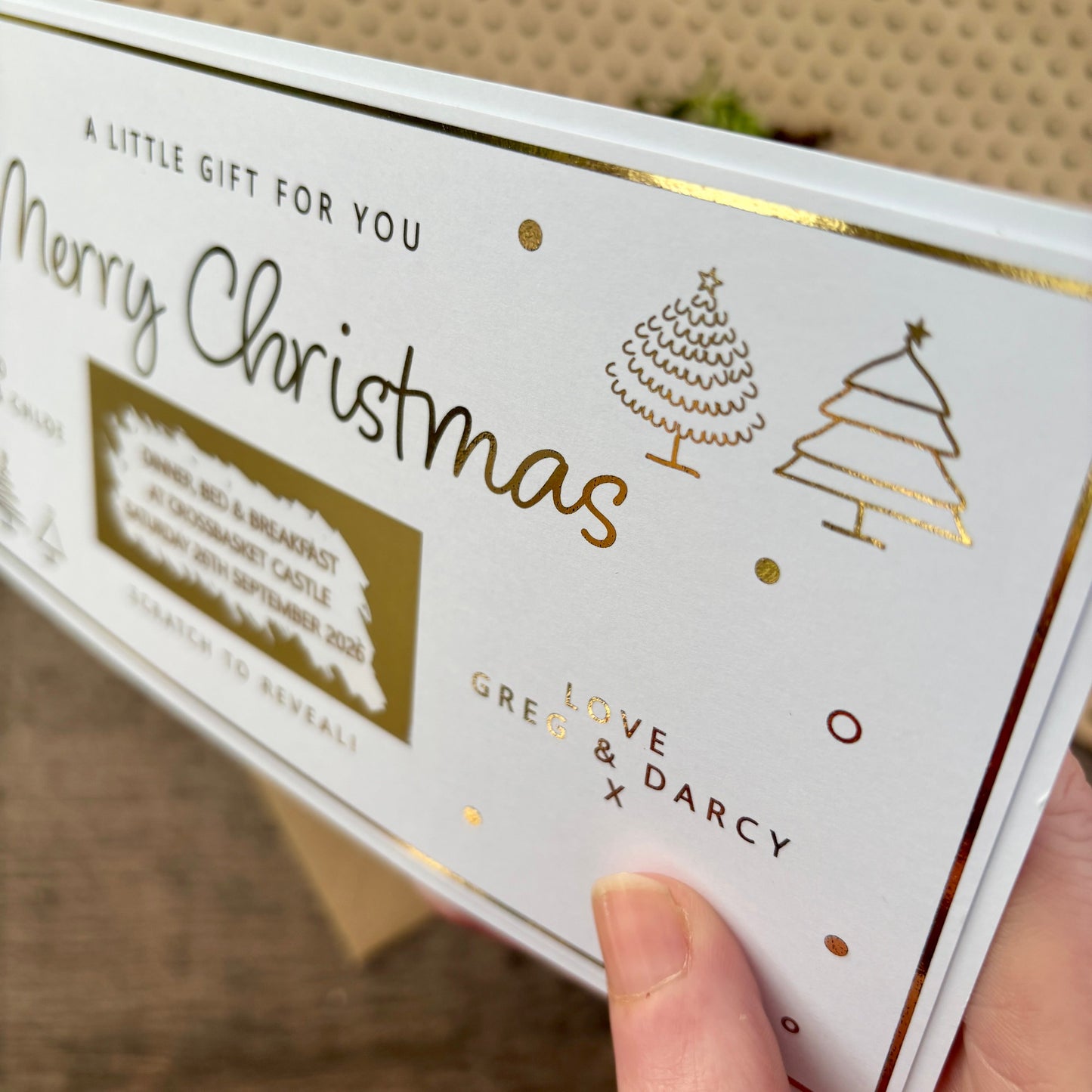 Christmas Scratch & Reveal Gift Card / Personalised Card to Reveal Gift or Voucher