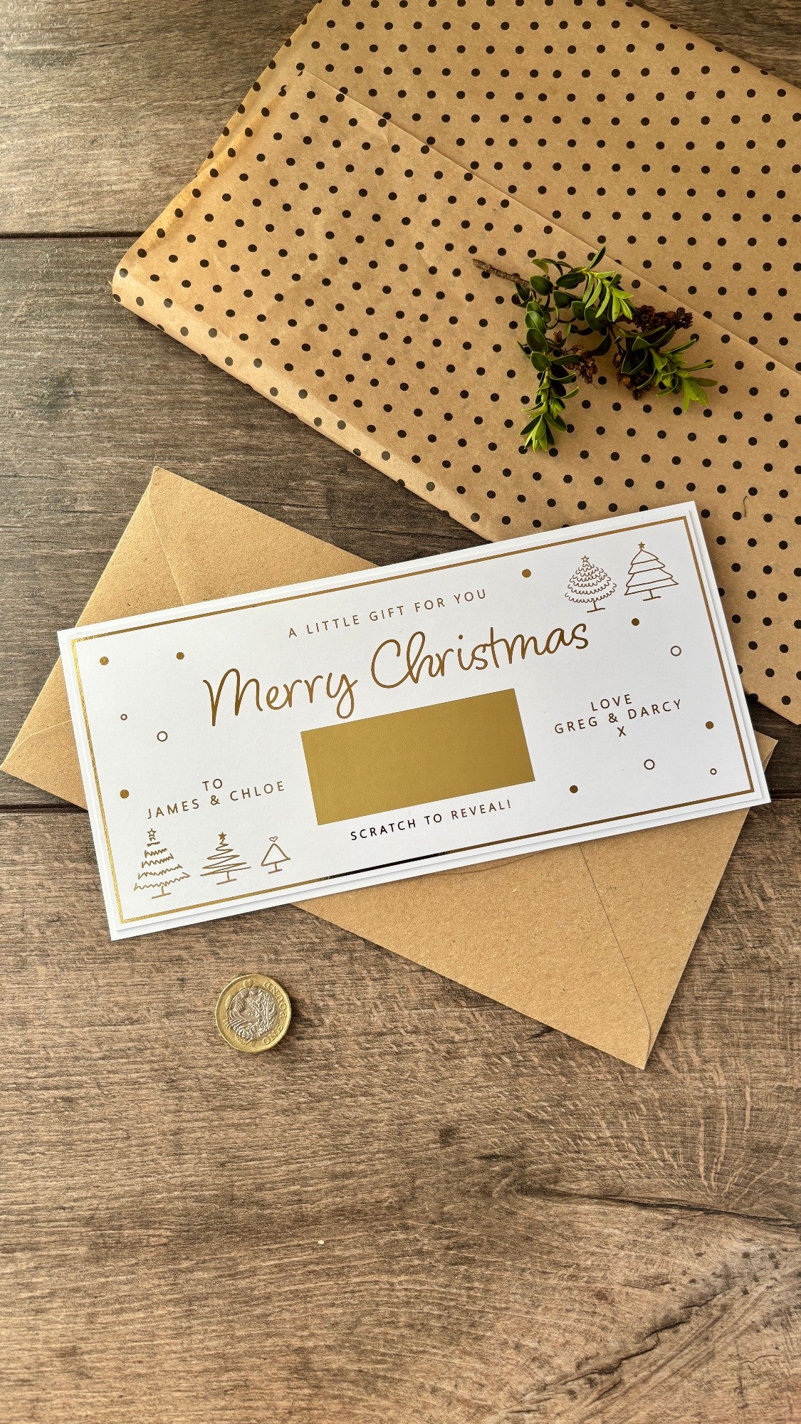 Christmas Scratch & Reveal Gift Card / Personalised Card to Reveal Gift or Voucher