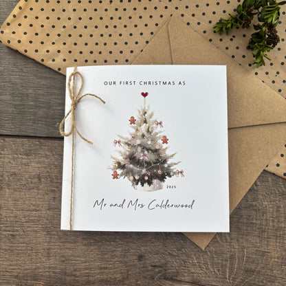 Personalised First Christmas as Mr and Mrs Card