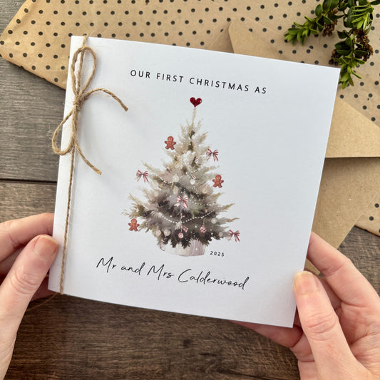Personalised First Christmas as Mr and Mrs Card