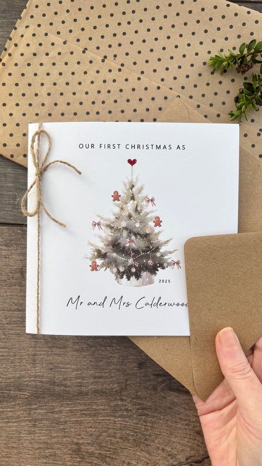Personalised First Christmas as Mr and Mrs Card