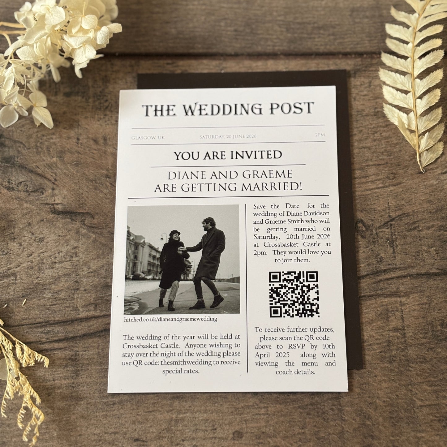 Newspaper Theme - Photo Magnetic invitation