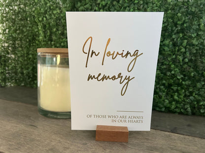 EVA - In loving memory foiled sign