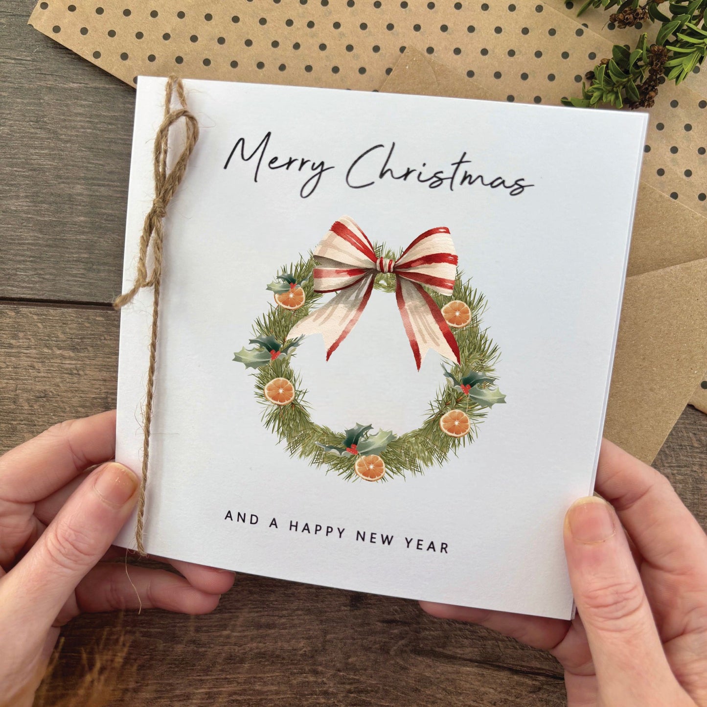 Wreath Design Christmas Card