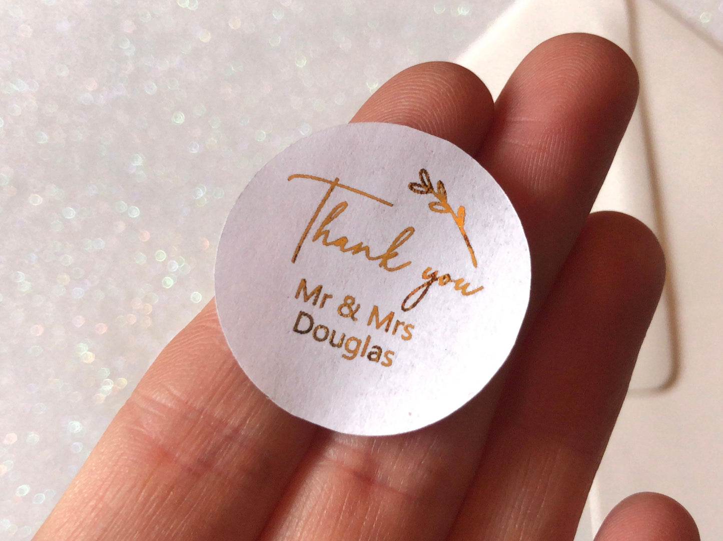 Foilage personalised foiled thank you stickers