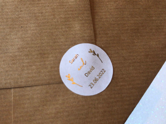 Foilage personalised foiled stickers
