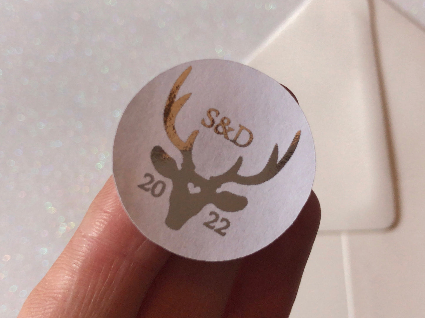 Stag style personalised foiled stickers