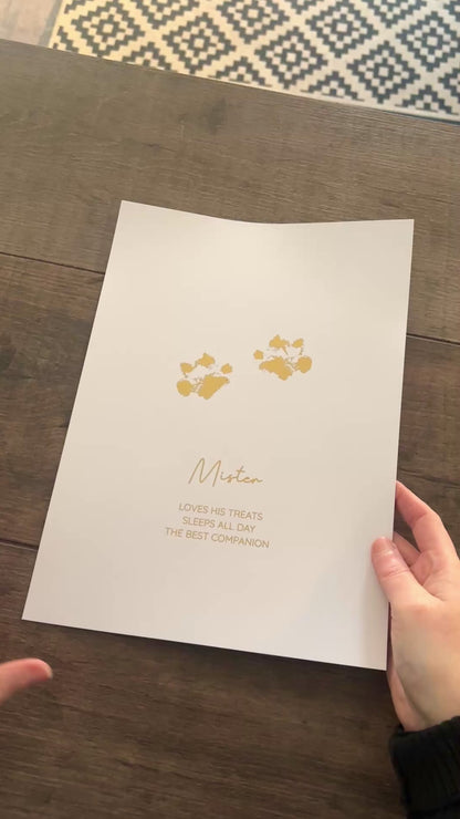Personalised Pet Dog Paw Foiled Print / Wall Art