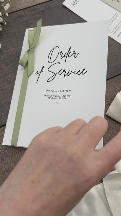 Order of Service Booklet  / Style Eva