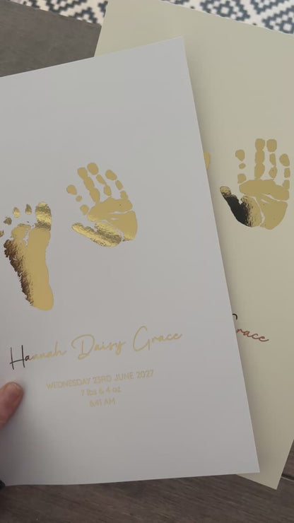 Personalised Baby Hand & Footprint Foiled Print