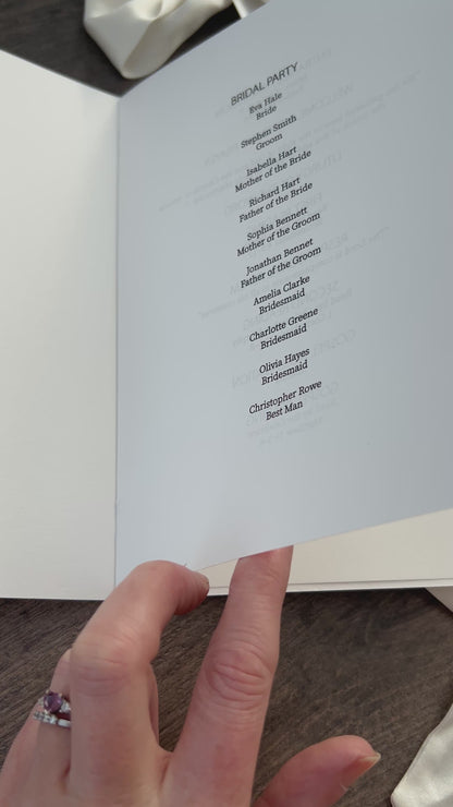 Order of Service Booklet  / Style Fiona