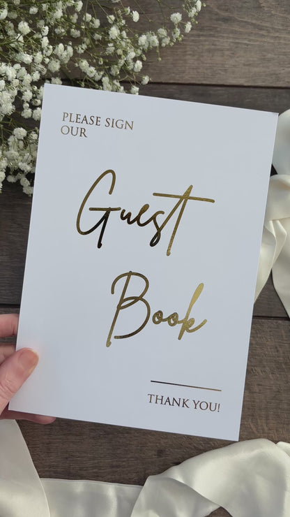Please Sign Our Guest Book Wedding Foiled Sign / Style Eva