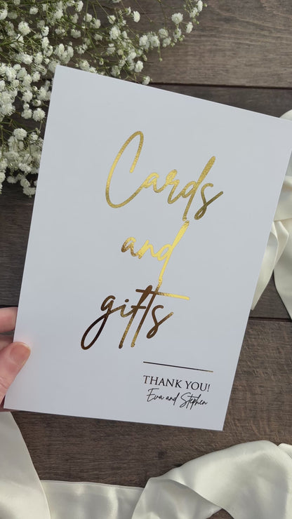 Wedding Cards and Gifts Foiled Sign / Style Eva