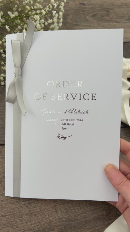 Order of Service Booklet  / Style Grace Foiled