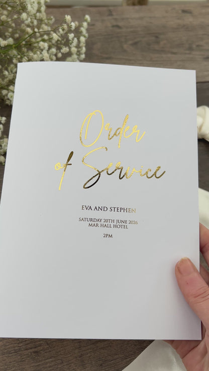 Order of Service Booklet  / Style Eva Foiled