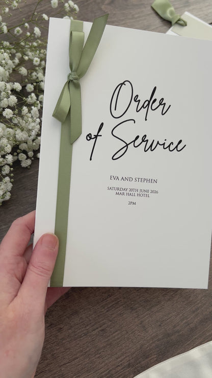 Order of Service Booklet  / Style Eva